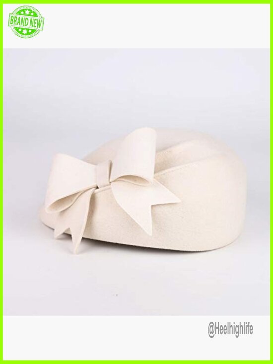 Wool French Beret with Bowknot Adjustable Vintage Winter Hat main image 5